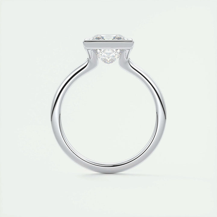 Premium princess cut solitaire engagement ring crafted in solid gold