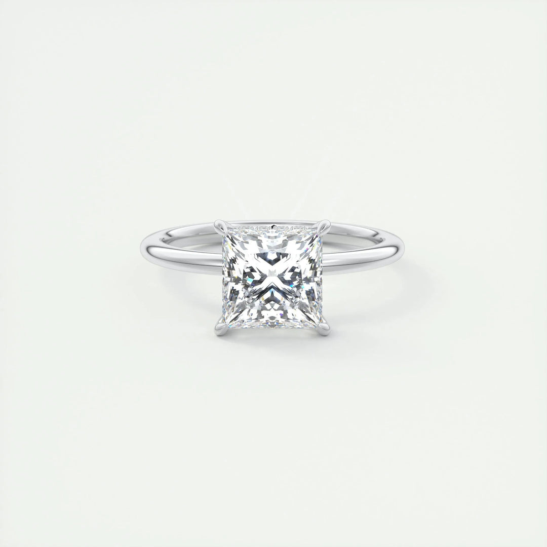 Buy 2CT princess hidden halo lab grown diamond engagement ring online