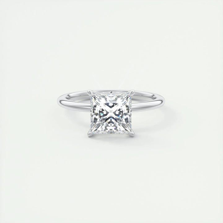 Buy 2CT princess hidden halo lab grown diamond engagement ring online
