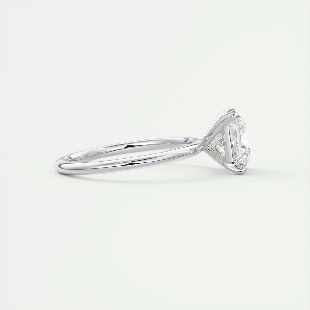 Princess solitaire engagement ring close-up highlighting diamond sparkle