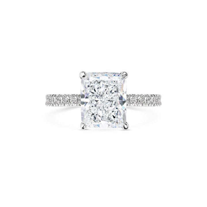 Classic radiant pave engagement ring crafted for everyday wear