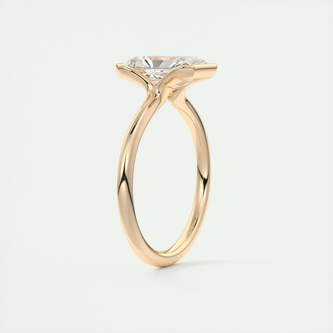 Radiant cut solitaire engagement ring with IGI certified center diamond