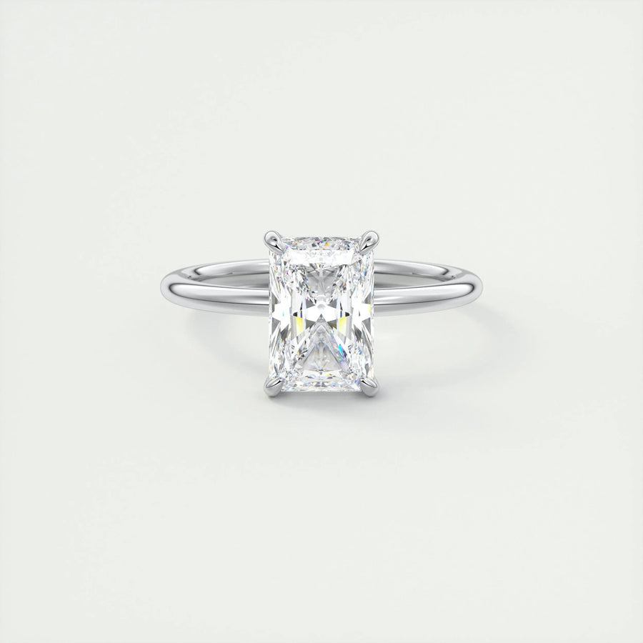 Discover radiant hidden halo lab grown diamond engagement ring online