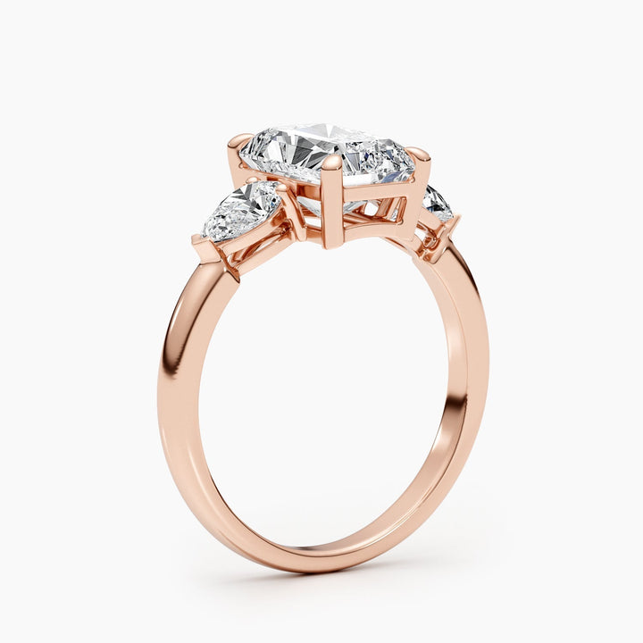 Radiant cut diamond ring worn on hand