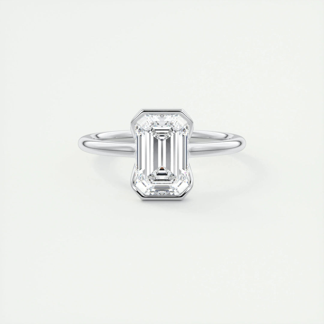 Buy 2CT emerald solitaire lab grown diamond engagement ring online