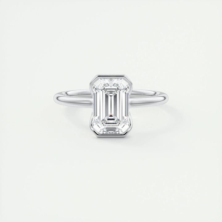 Buy 2CT emerald solitaire lab grown diamond engagement ring online