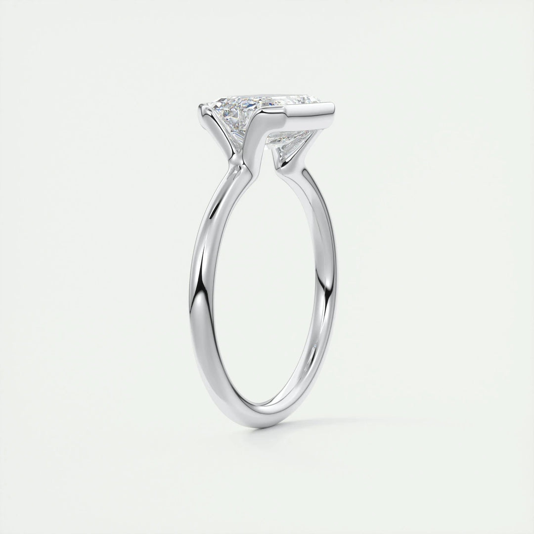 Premium emerald cut solitaire engagement ring crafted in solid gold