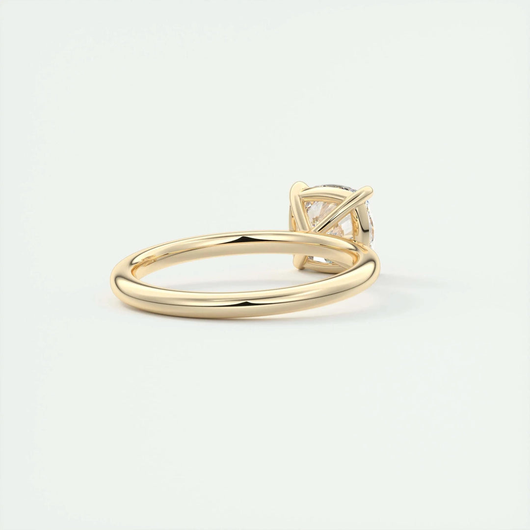 Cushion cut engagement ring shown with authenticity certificate