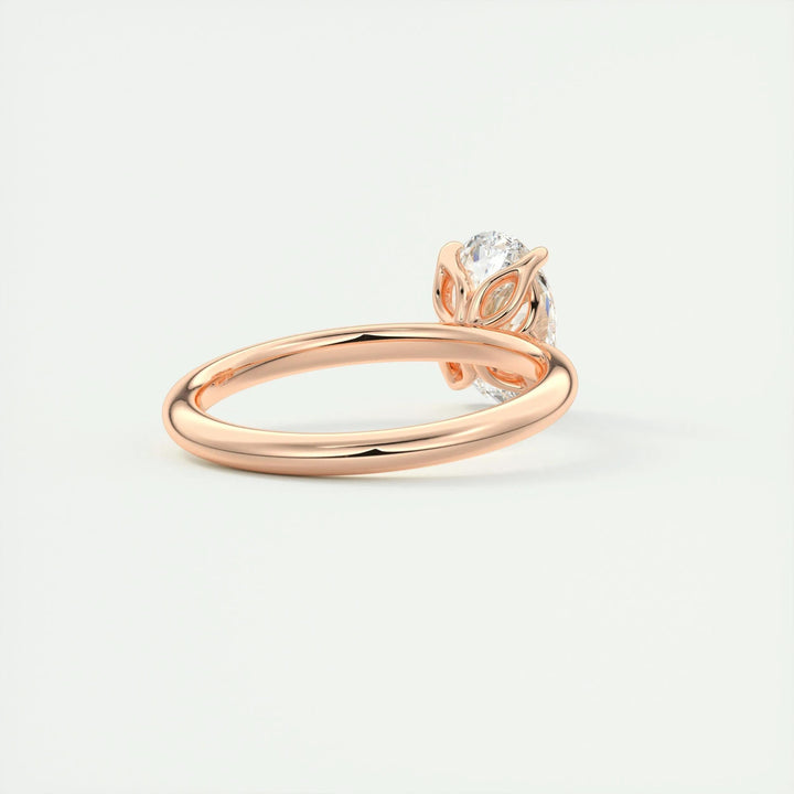 Oval solitaire engagement ring offered in gold and platinum