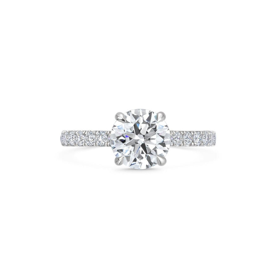 1.5CT round cut pave engagement ring available to buy now