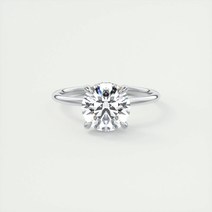 Shop round hidden halo lab grown diamond engagement ring