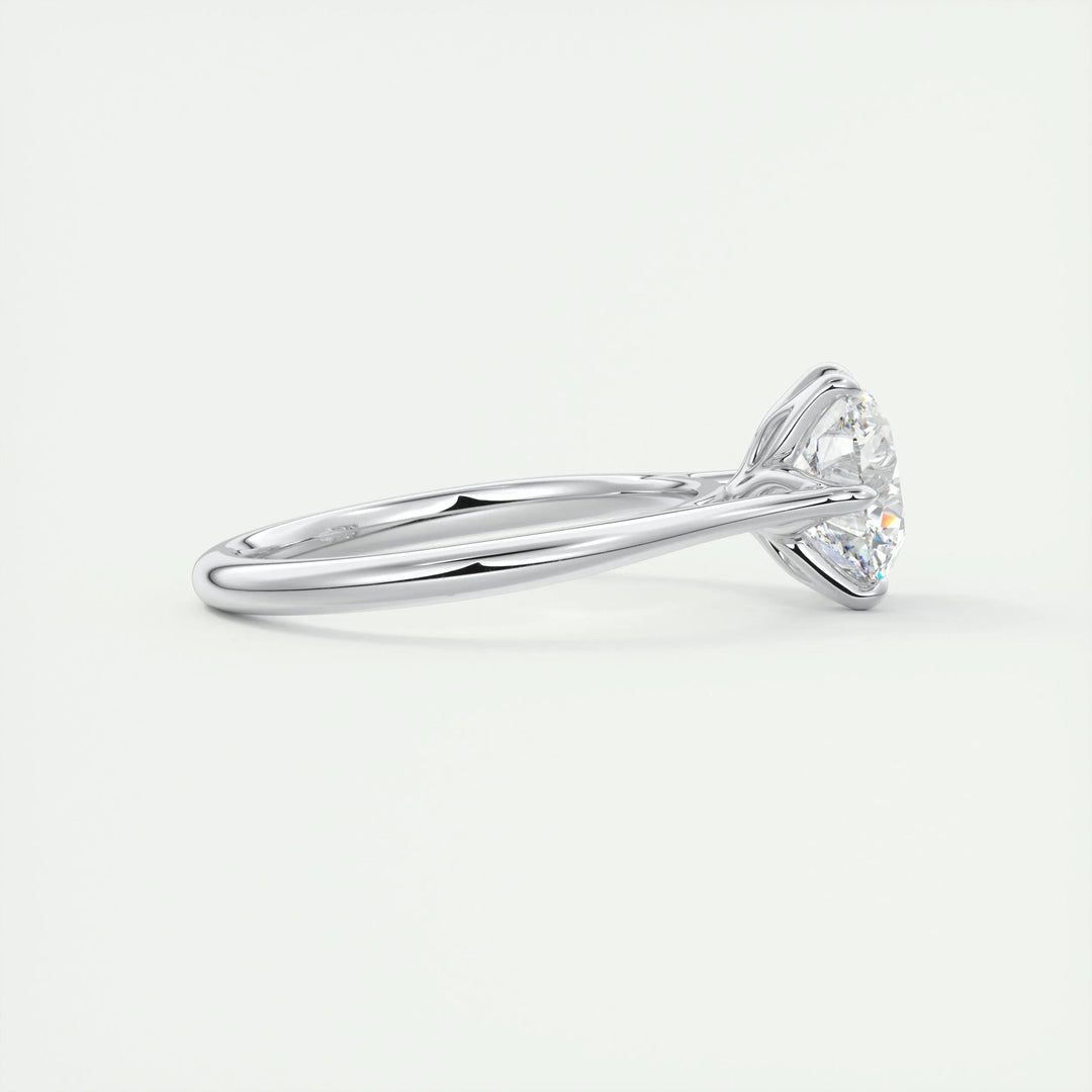 Round cut engagement ring shown with authenticity certificate