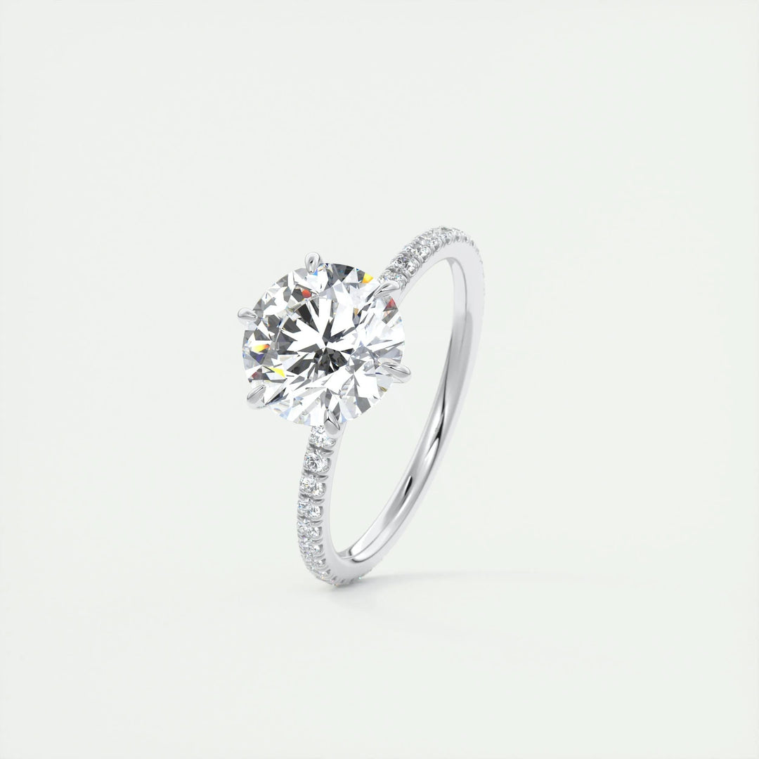 Classic round pave engagement ring crafted for everyday wear