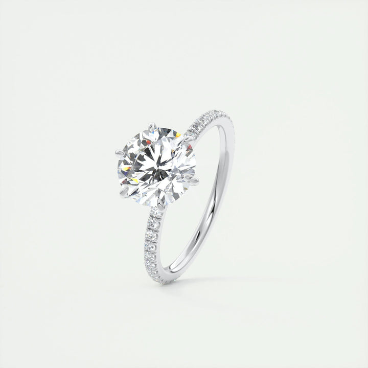 Classic round pave engagement ring crafted for everyday wear