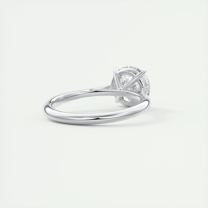 Unboxing view of round cut solitaire diamond engagement ring