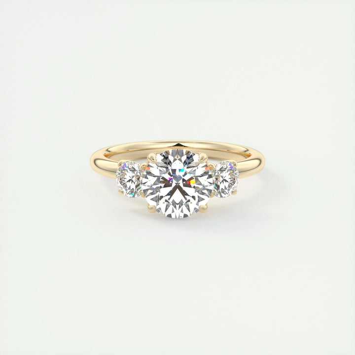 1.5CT round three stone lab grown diamond engagement ring for sale