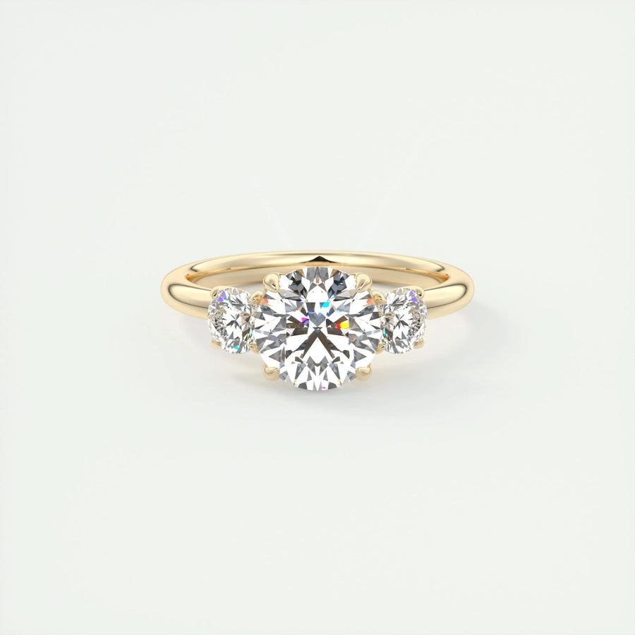 1.5CT round three stone lab grown diamond engagement ring for sale
