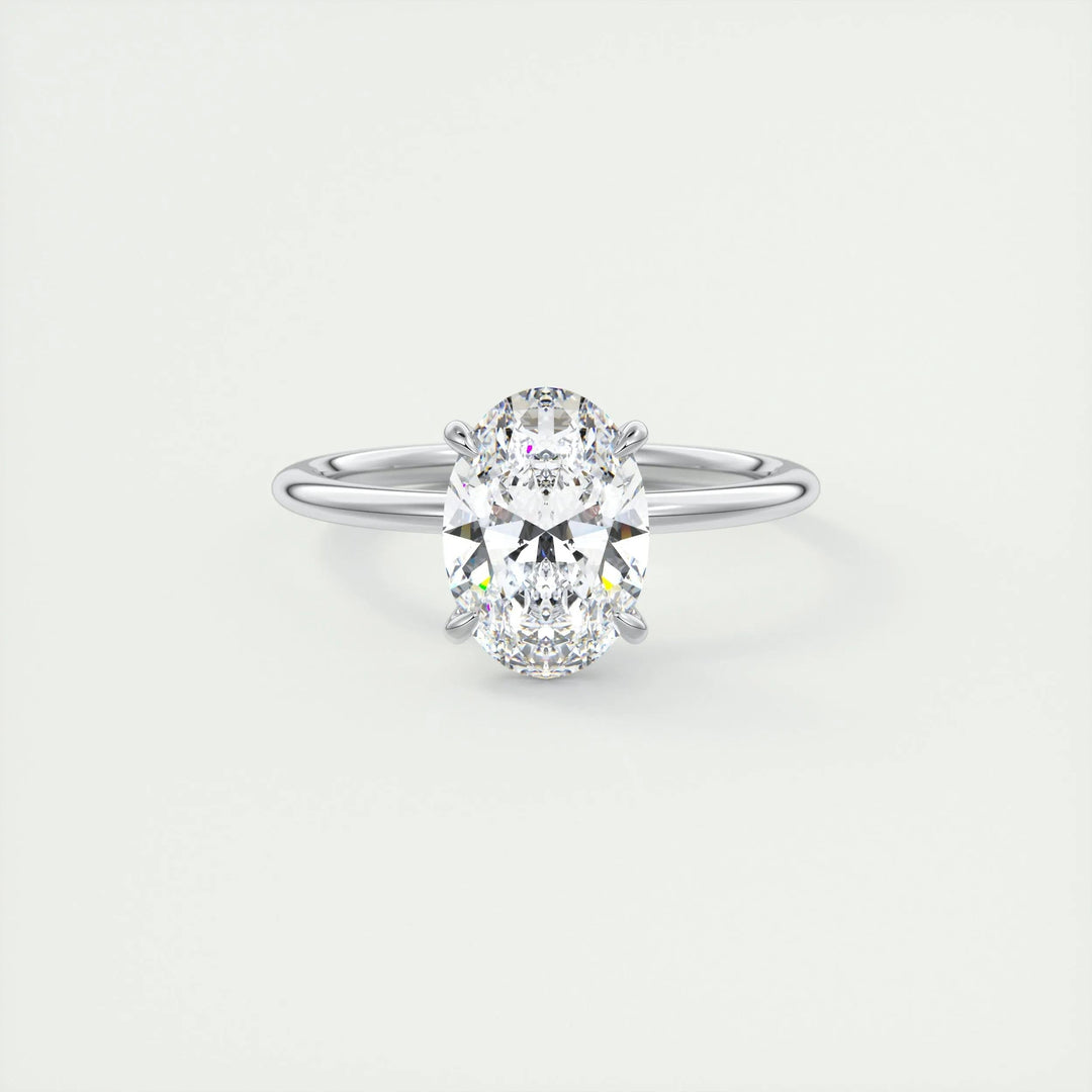 Buy 2CT oval solitaire lab grown diamond engagement ring online