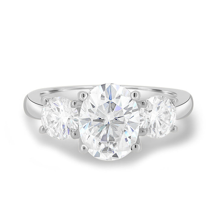 Oval cut diamond ring worn on hand