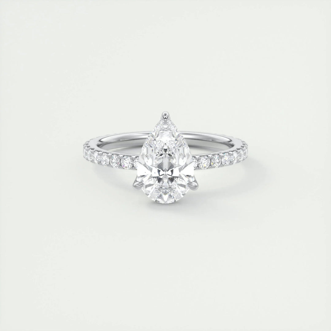 Shop pear pave lab grown diamond engagement ring