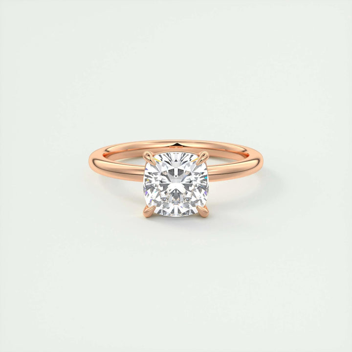 Classic cushion solitaire engagement ring crafted for everyday wear