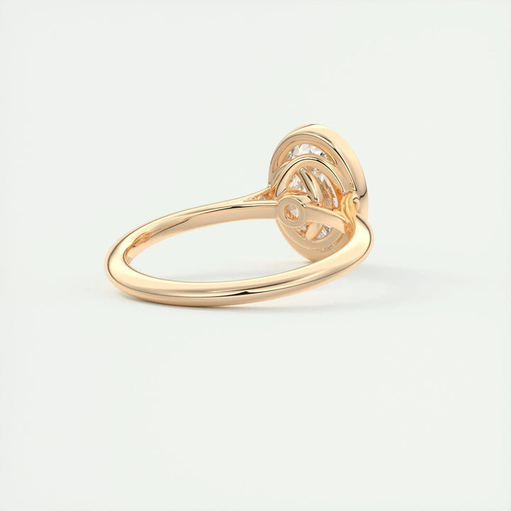 Buy oval cut bezel diamond engagement ring with free shipping