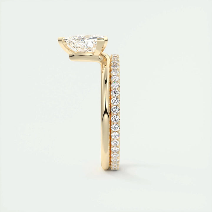 Trillion solitaire lab grown diamond ring in jewelry gift box