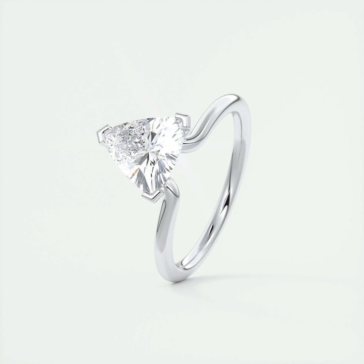 Certified trillion cut diamond featured in solitaire engagement ring