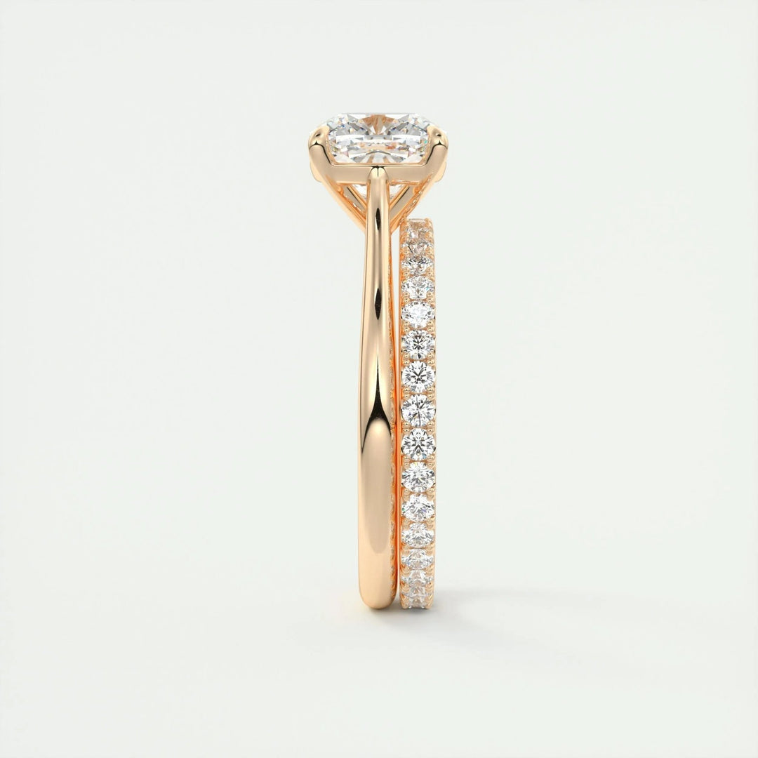 Unboxing view of cushion cut solitaire diamond engagement ring